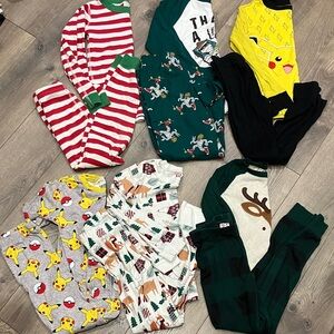 6 Kids Pajama Sets, Hanna Andersson, Pokemon, PJ Place & More, sizes 6/7 and 8